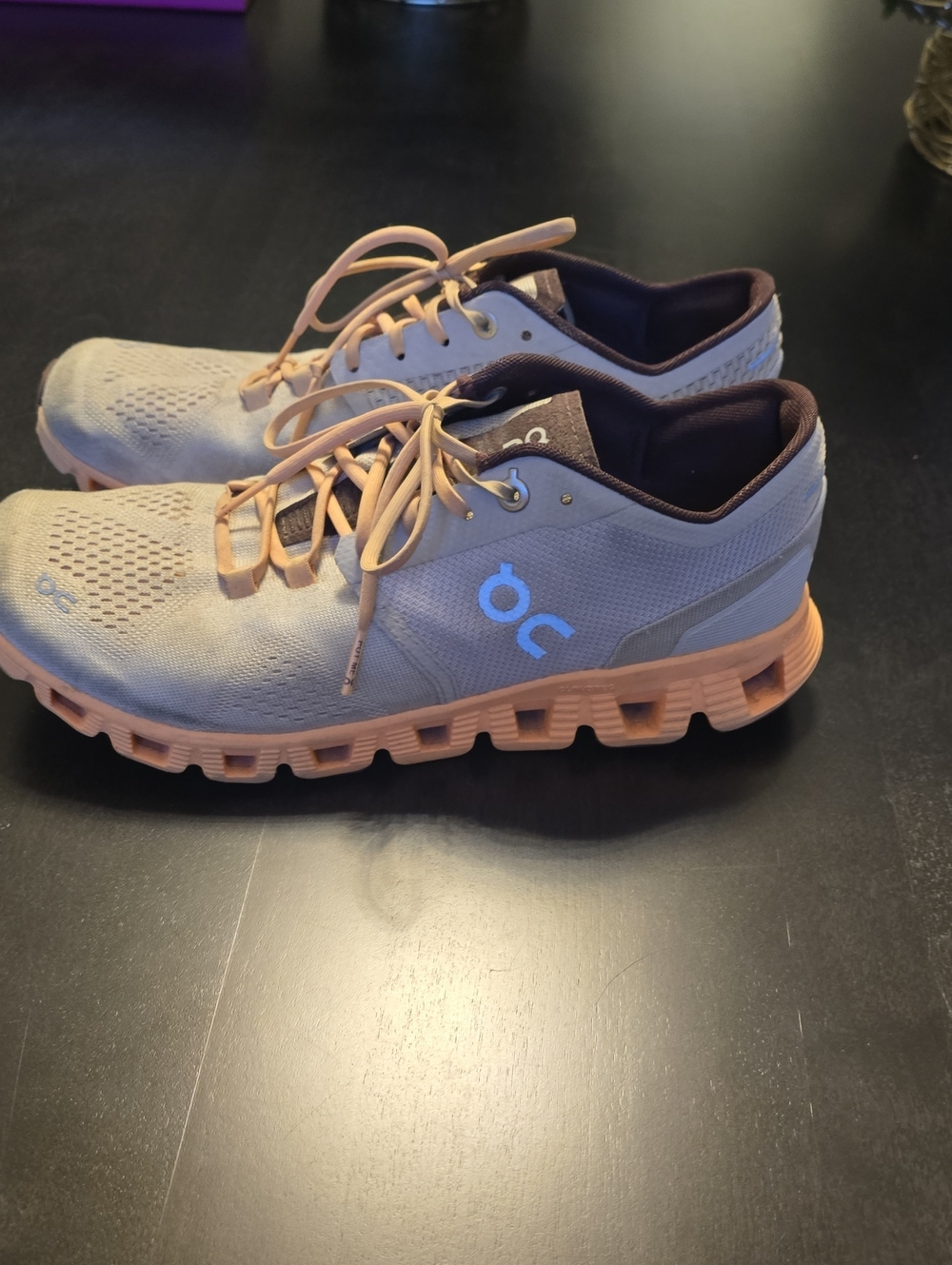 On Running Women’s Athletic Shoes in Gray and Peach